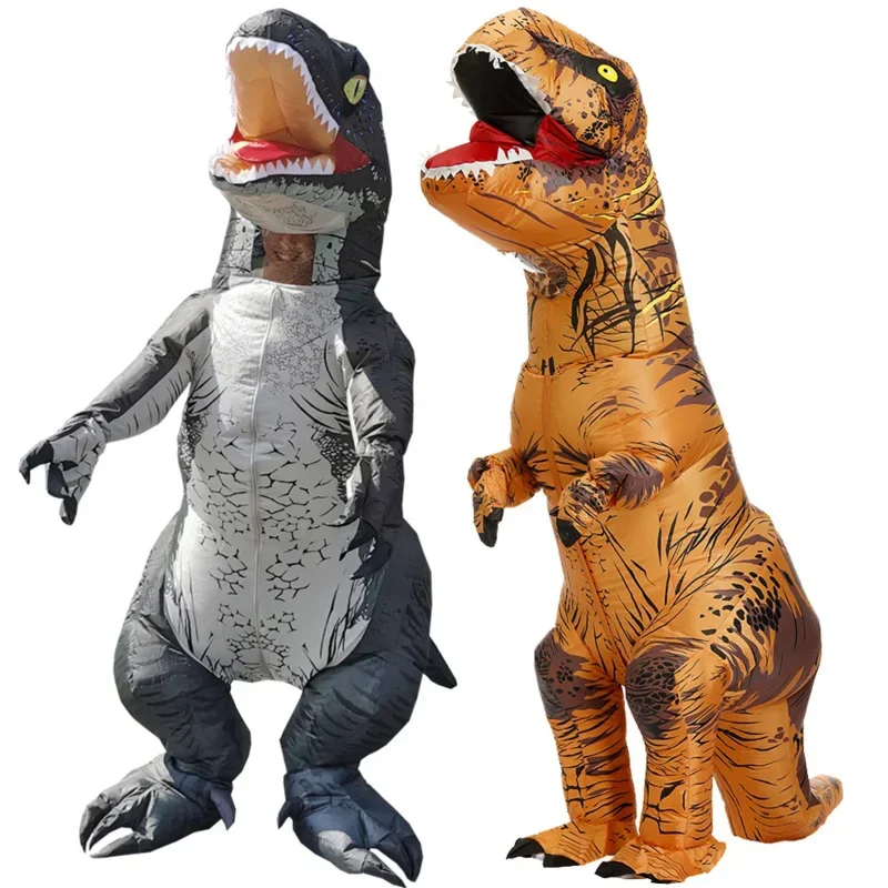 Cosplay Raptor T-Rex Dinosaur kostýmy Karneval Dino nafukovací kostým Halloween Party Suit Funny Cartoon Performance oblečenie