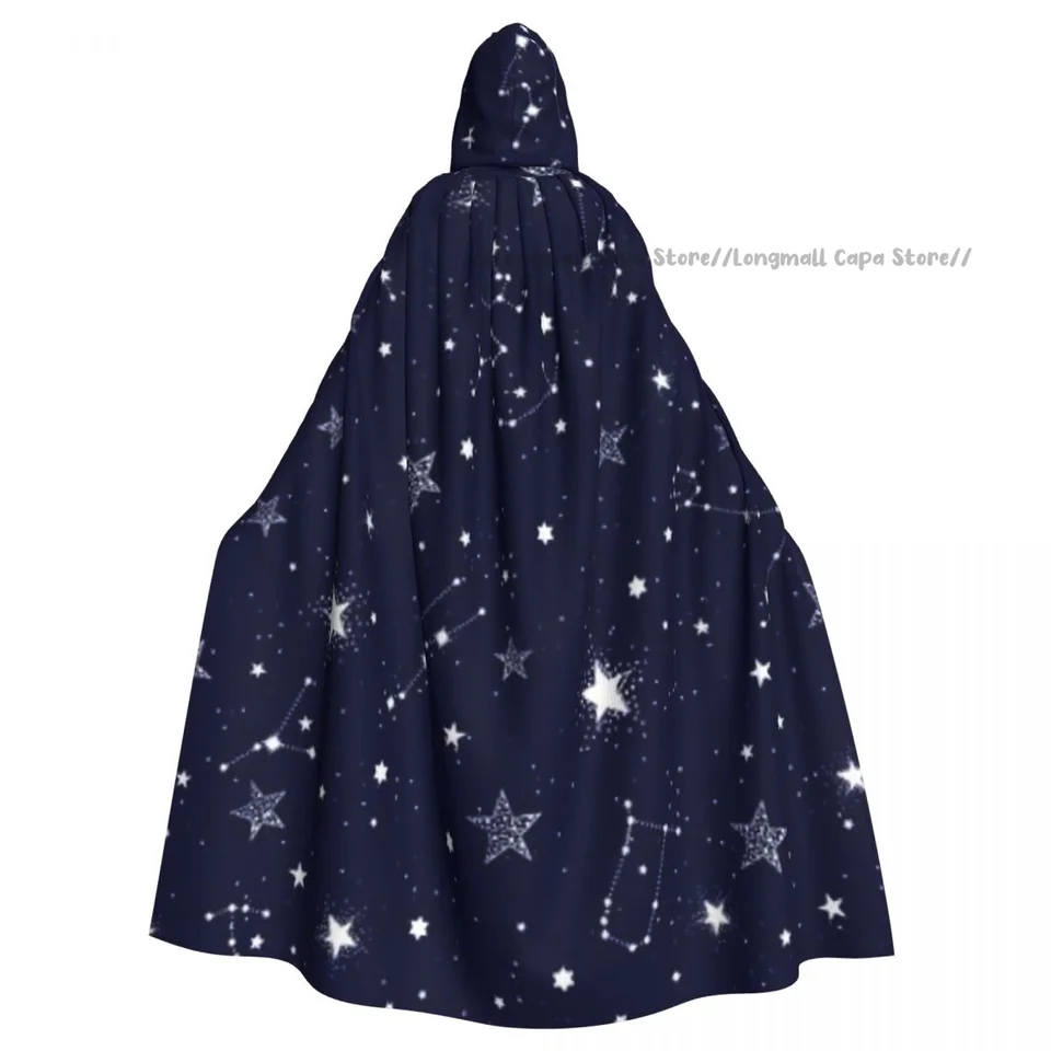 Cosplay Stredoveké kostýmy vesmírny galaxia konštelácia Zodiac Star Hooded Cloak Capes Long Rúch bundy kabáty karneval