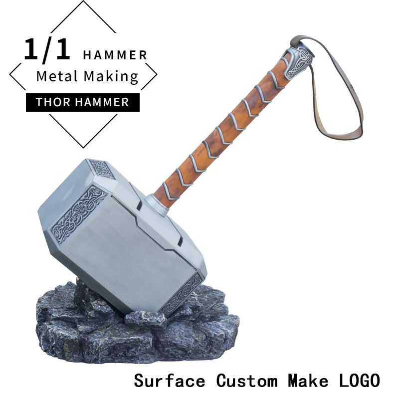 Cosplay Thor Hammer 1/1 zliatiny kovovej postavy Hliník mjolnir 1: 1 Zbierka filmových modelov Toy Figma