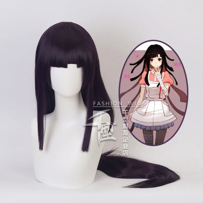Cosplay [Tisíc typu] Danganronpa/Bullet Roving Sin Wood Mandarin Orange Cos Parochňa Trojvrstvové čierne a fialové dlhé vlasy