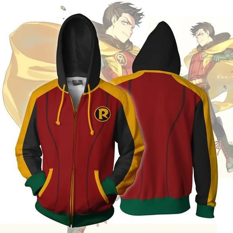 Cossun Damian Wayne Robin Hoodies cosplay módne muži voľný čas mikiny mikiny 3D tlačia