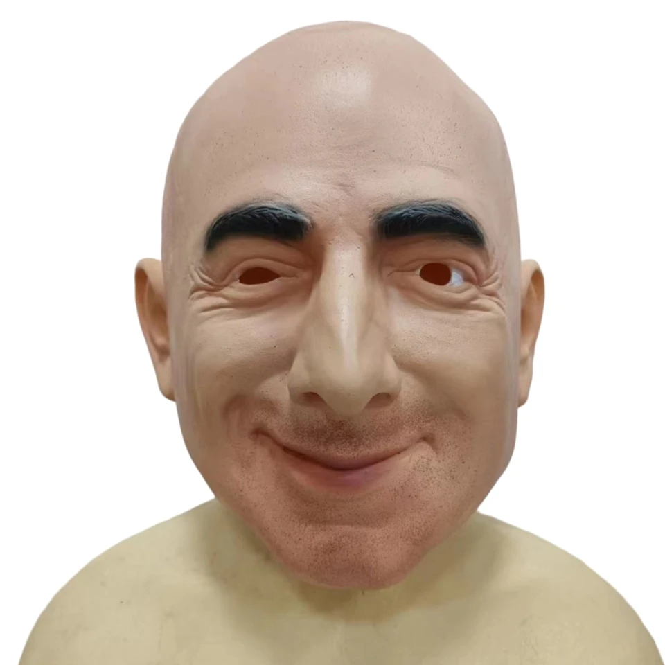 Costume Party Latex Head Mask Realistic Human Cosplay Jeff Bezos Latex Mask