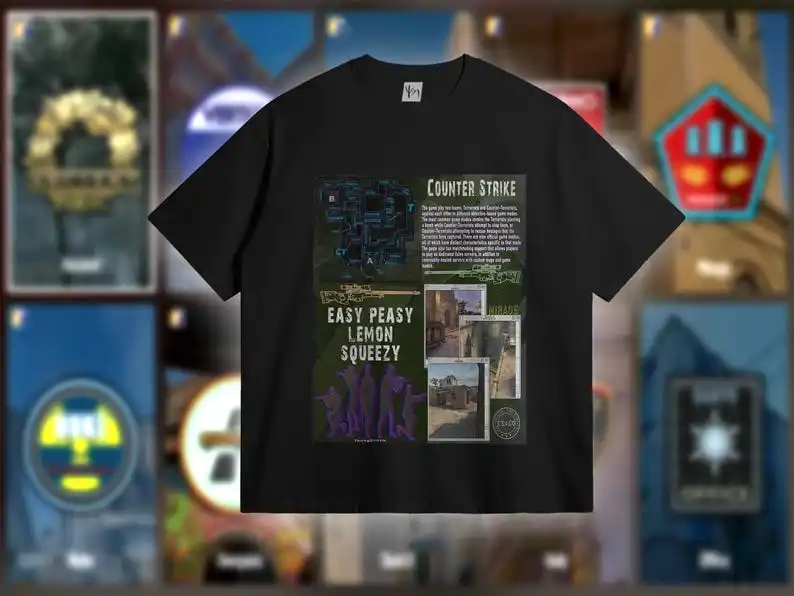 Counter Strike 2 Tee. Darček vianočnej košele. Košeľa videohry. Herný plagát CS2. Tričko s hráčmi. Herné tričko.