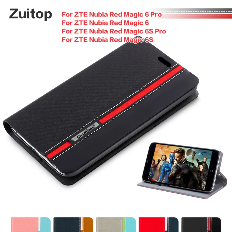 Cowboy Pu Leather Bag Tack pre puzdro pre Zte Nubia Red Magic 6 Pro Flip Case pre Zte Nubia Red Magic 6s Pro Case Silikone Zadný kryt