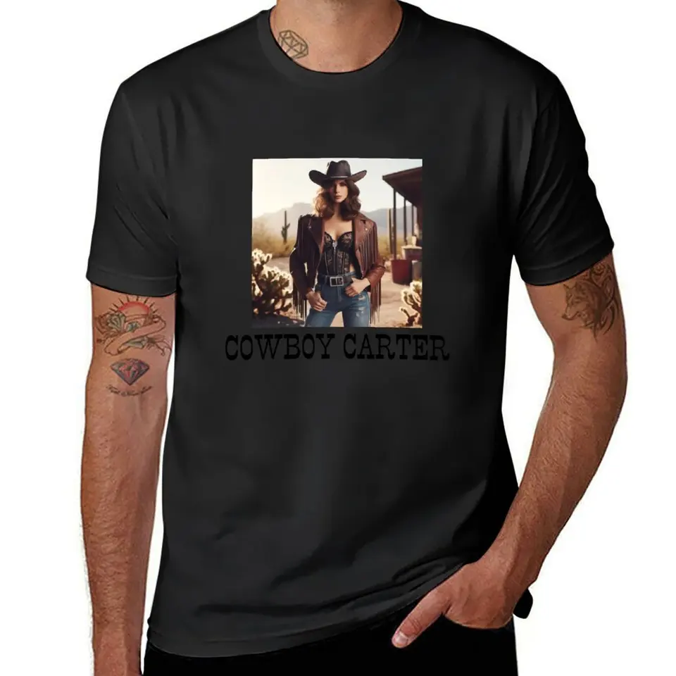 Cowgirl Carter Cowboy Tričko ťažké váhy vinobranie rýchle sušenie dizajnér Tir tričko muži