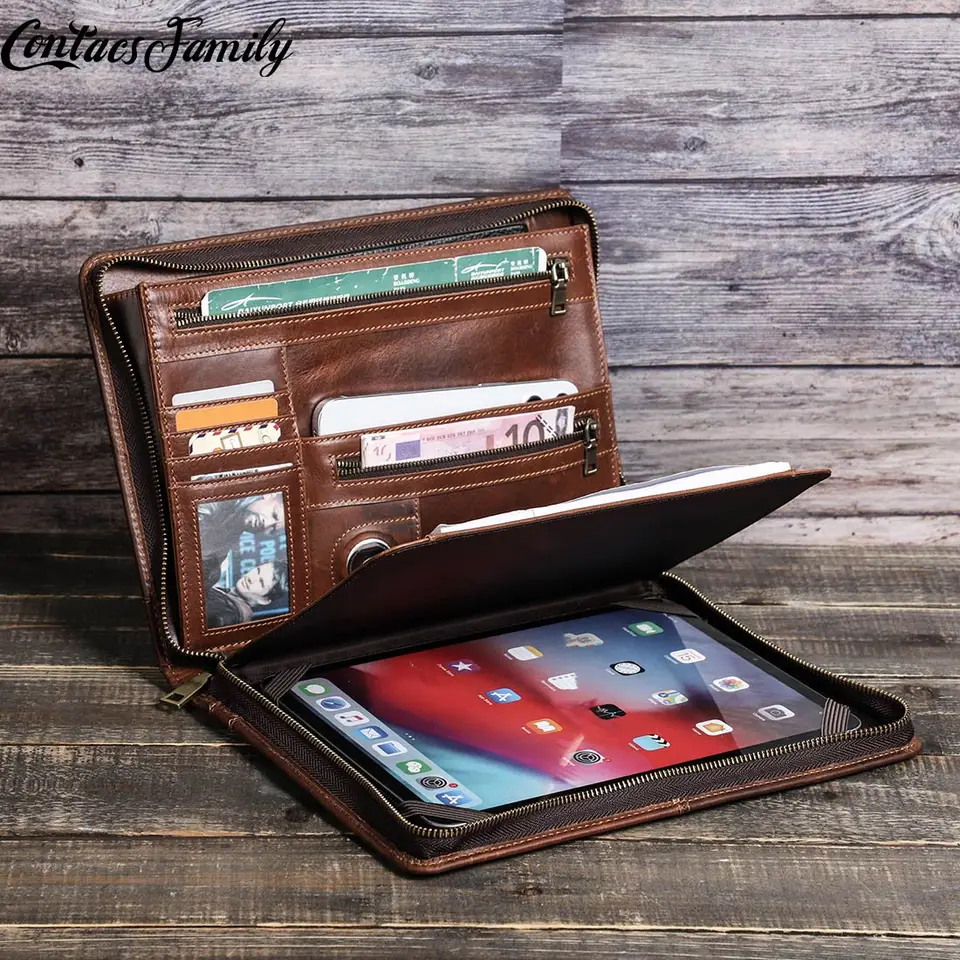 Cowhide Travel Business Portfolio pre iPad Air 5 Air 4 Case iPad 10. 9. 7. 8. generácia Pro 11 Air 3 iPad Pro 10,5 9,7 palca