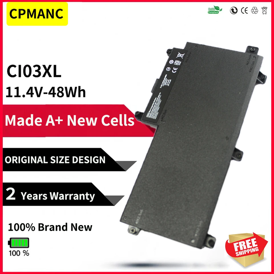 CPMANC NOVÝ CI03XL laptop batéria pre HP Probook 640 645 650 655 G2 Series CI03 CIO3 CIO3XL HSTNN-UB6Q 801554-001 11,4V 48WH