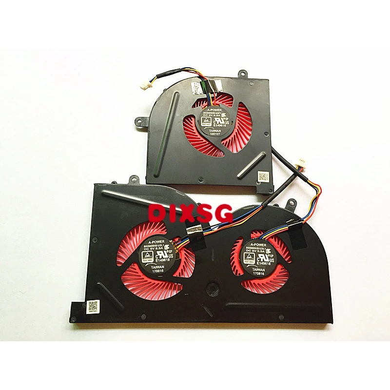 CPU GPU chladiaci ventilátor pre MSI GS63 GS63VR 6RF 6RF-001US 7RF 7RF-212UK GS73 GS73VR 6RF 7RF 7RG MS-16K2 MS-17B MS-17B1 BS5005HS-U2F1