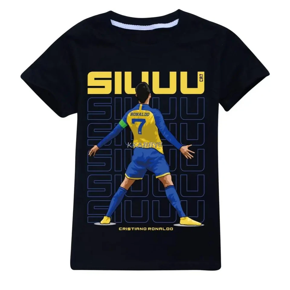 CR7 Teenageri deti Dospelé bavlnené tričká T-tričká Tričká Dievčatá vrcholy detských tričiek letné chlapci dievčatá módne tričká