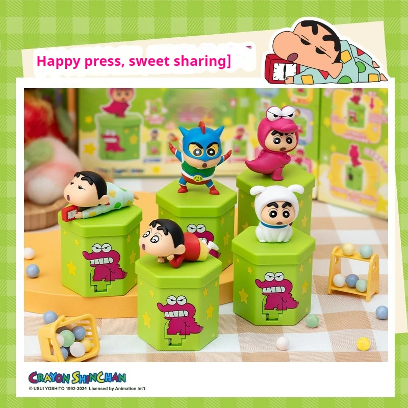 Crayon Shin Chan Blind Box Periférne zábavné ozdoby Mini bábiky plyšové hračky filmy anime periférne roztomilé darčeky narodeniny záhadné