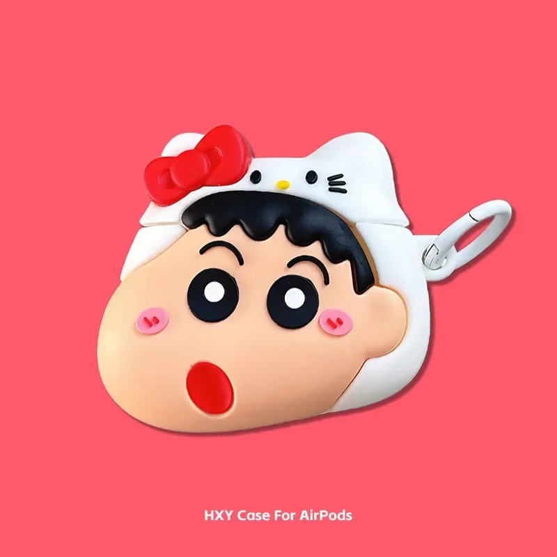 Crayon Shin-Chan Cross-Dressing Kitty vhodné pre ochranný kryt Apple AirPods 4. generácie Pro Bluetooth pre slúchadlá