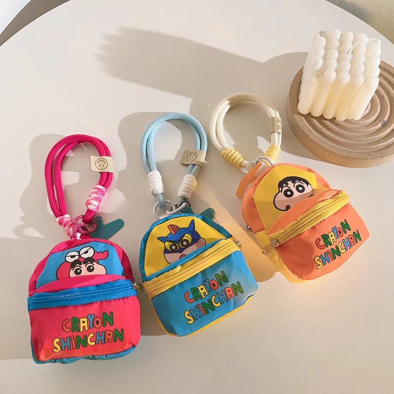 Crayon Shin-chan Keyring Pendant Pendant Telefón CEAS COIN COIN Mini Storage Bag Študent Kawaii Doll Girls Vianoce darček k narodeninám