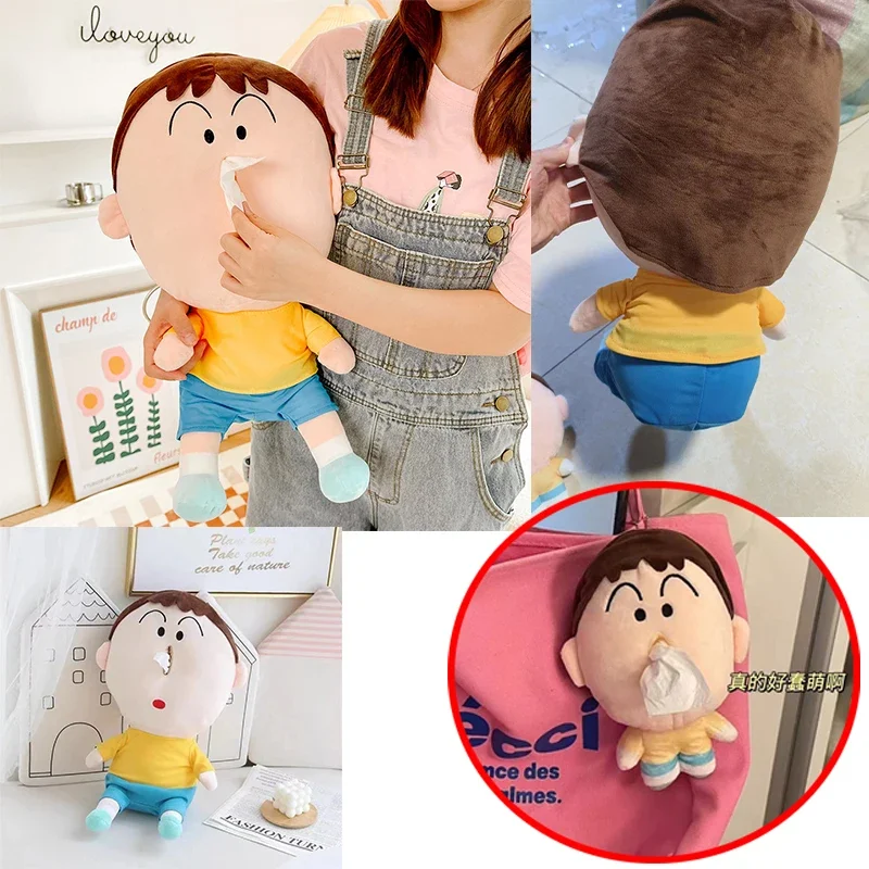 Crayon Shin Chan plyšový tkanivový box anime prenosný držiak na obrúsky držiak tkanivový výdavok na kontajner