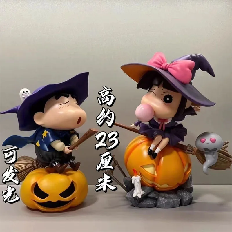Crayon Shin-Chan Pumpkin Crayon Shin-Chan a Pumpkin Xiaoai Sweeper Scene PVC Model Zhromažďovať ozdoby Detské narodeniny darček