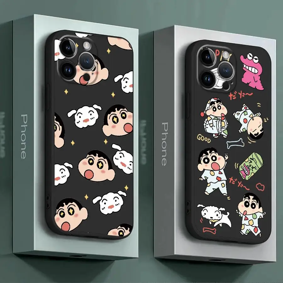 Crayon Shin Kend Chans Cover Telefón puzdro pre iPhone 16 14 13 15 Pro Max 11 Pro 12 Mini SE X XS MAX XR 7 8 TPU Soft