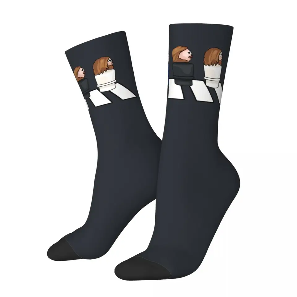 Crazy Compression fplp Abby Road Fan Sock For Men Harajuku Beatle Bezproblémová vzorová posádka Sock Novinka
