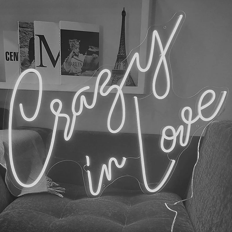 Crazy in Love Neon Sign Spálňa obývacia izba dekor neónové svetlo domáce krčma bar stena dekorácia svadobné zásnubné parky milovníci darček