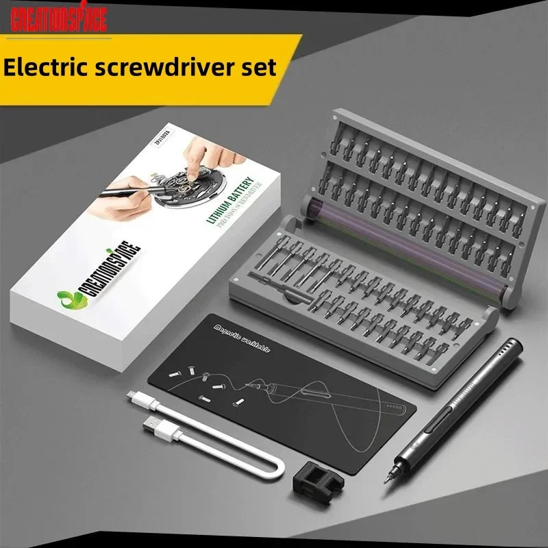 Creationspace bezdrôtový elektrický skrutkovač nastavený prenosný lítiový skrutkovač s LED pre telefónny hodink