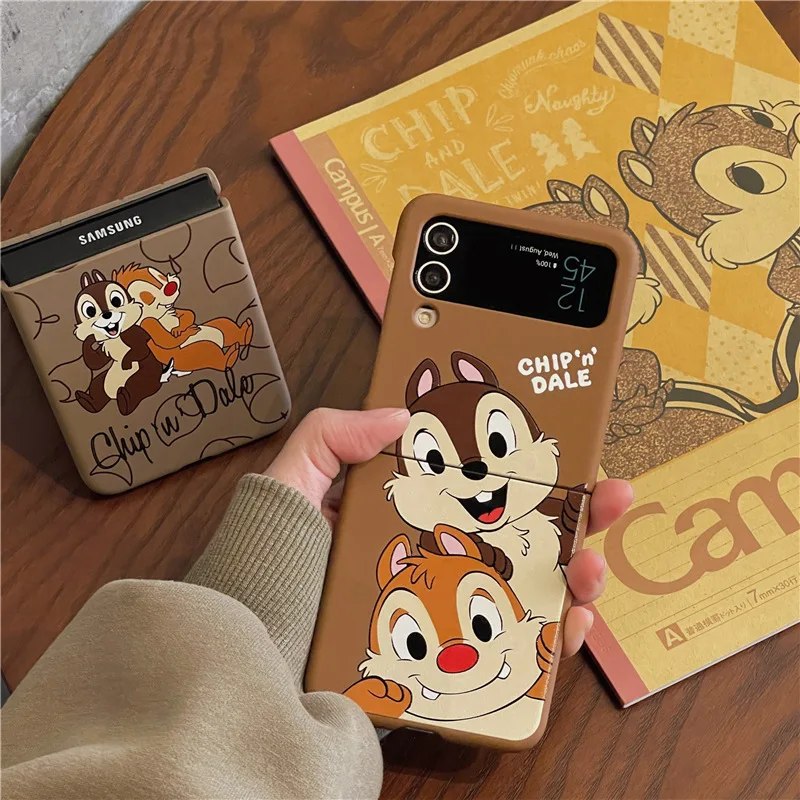 Creative Cartoon Squirrel Telefón puzdro pre Samsung Galaxy Z Flip 5 4 3 Ochranný zadný kryt pre Zflip3 Zflip4 Zflip5 Pase Shell