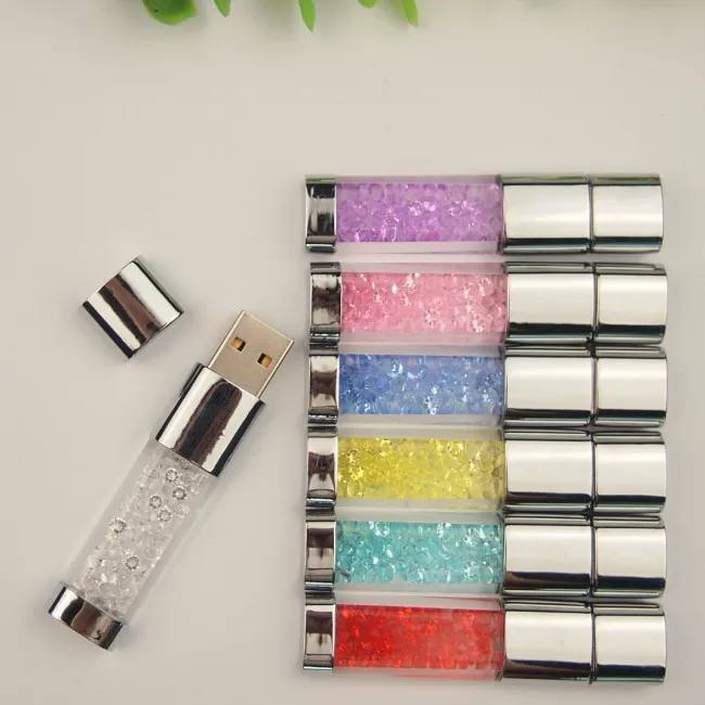 Creative Crystal & LED svetlo Pendrive 2.0 USB Flash Pen Drive 128 MB 4 GB 8 GB Memory Stick 16 GB 32 GB Svadobný darček 128 GB Pamäťová karta