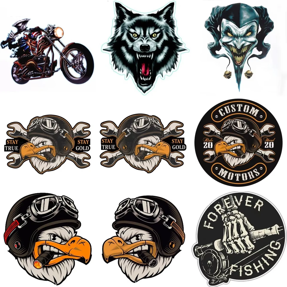 Creative Fishing Custom Motors Zostaňte pravdivé logo Eagle PVC Sticker pre deoraty Camper Van Bicycle Car Window Glass Off-Road WA H23