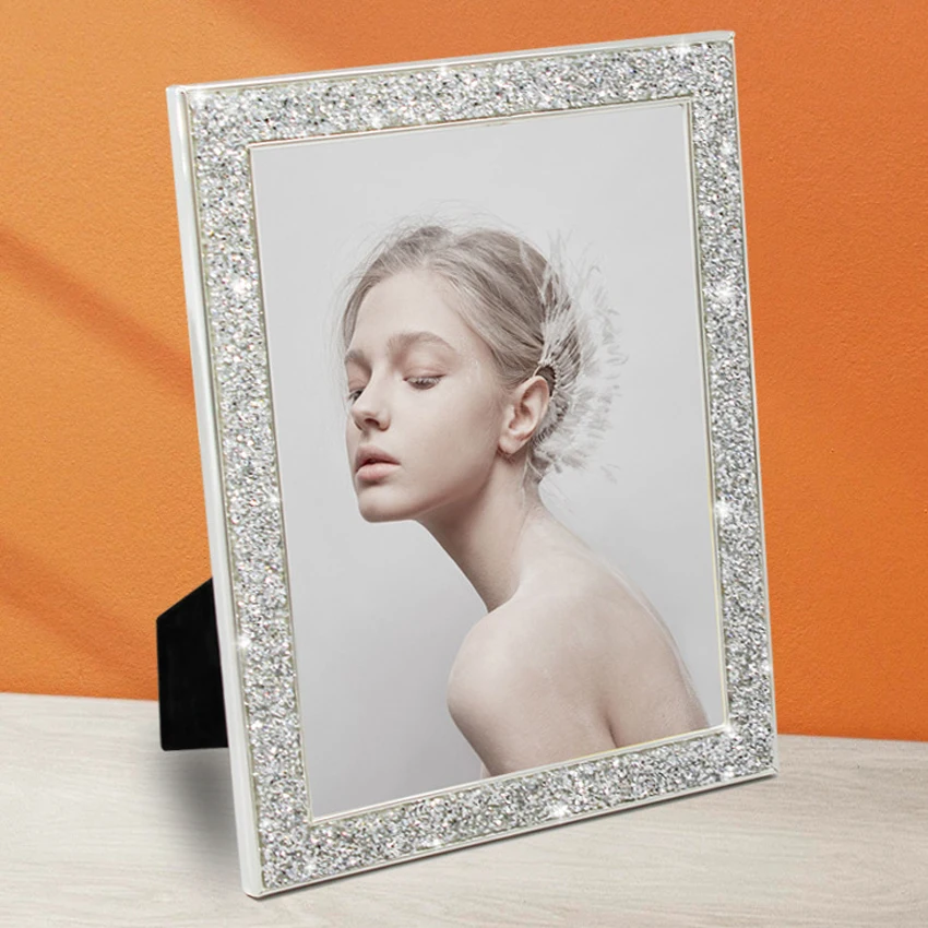 Creative Flash vŕtačka kovový rámec Zlato/strieborné/čierne svetlo Luxusný fotografický rámec pre domácu fotografiu dekorácie Osobné darčeky