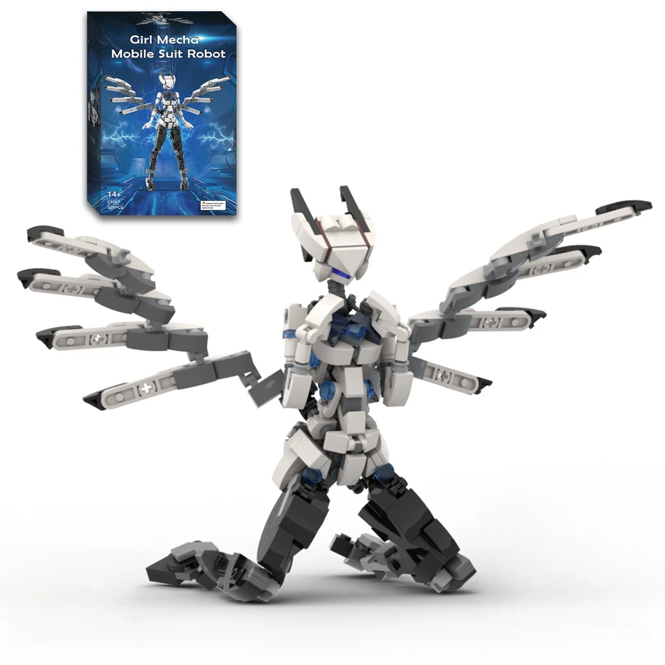 Creative Machine ženské série Build Block Hračky Angel Mecha, humanoidné stolné tehly hračky pre deti narodeniny darčekový model