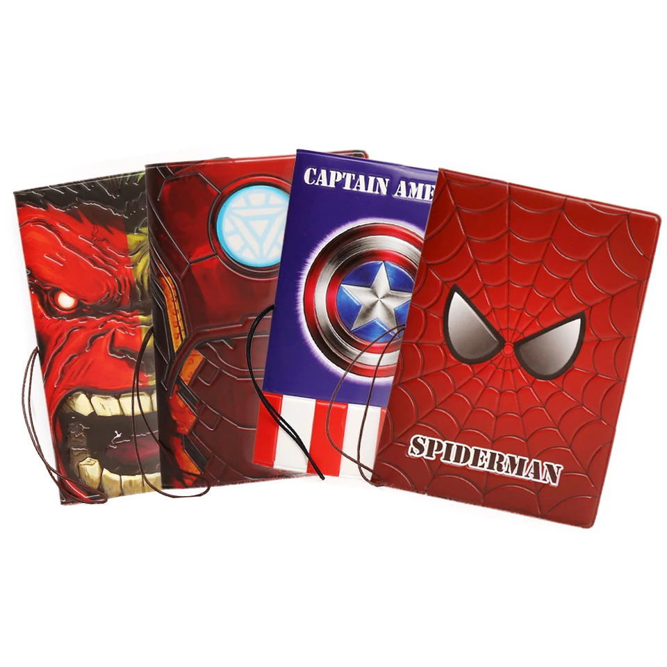 Creative Marvel Superhrdina pasu držiteľ karikatúry Spider-Man Iron Man Passport Cover Travel Accessory Držiteľ lístkov
