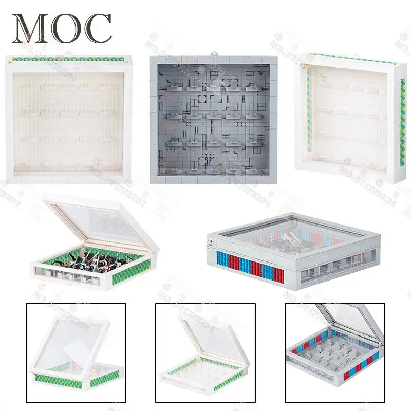 Creative Series MOC Figure Display Box Rám Budúce bloky kompatibilné s kolekciou dekorácie Hračky pre deti pre deti