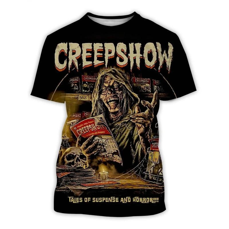 Creepshow Horror Movie 3D tlač O-Neck Tričko Men Príležitostné rukávy módne hip-hopové tričko y2k harajuku unisex oblečenie