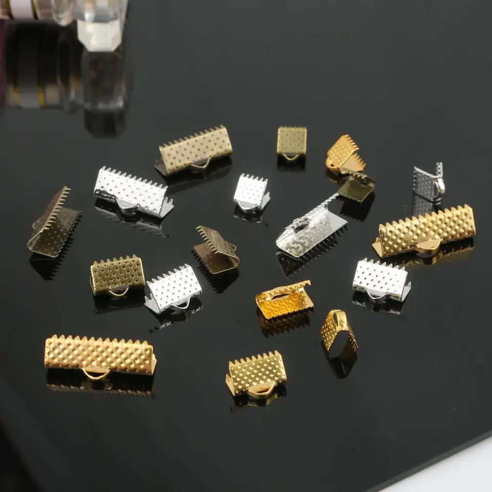 Crimps Beads Cove Clasps Hooks Cords Cond Caps Caps Rižná kožená klipová sklopná konektory pre šperky výroby DIY náramok