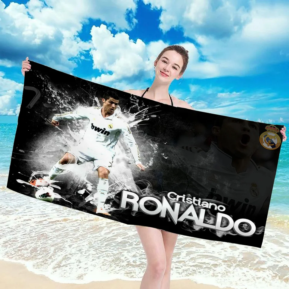 Cristiano Ronaldo Beach Towel Robe Spa kúpeľňa uterák Veľká veľkosť Vianočné uteráky Kúpeľňa Bathrobe Girl Plaun uteráky dospelí Anime Anime