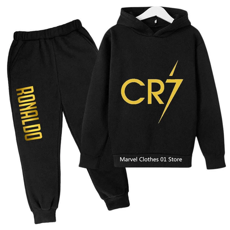 Cristiano Ronaldo CR7 Cosplay kostýmy pre deti futbalové idol kapucňu set nohavice Kids chlapci Vysoko kvalitné topy dievčenské oblečenie súpravy