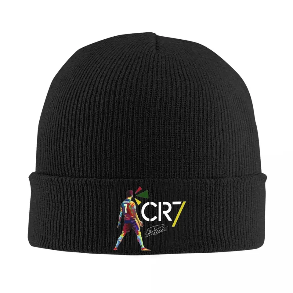 Cristianos Beanie Hats podpísal Ronaldoed Street Caps unisex Dospelý kpop lebky čiapky Čiary jesenné zimné dizajn teplé mäkké čiapky čiapky