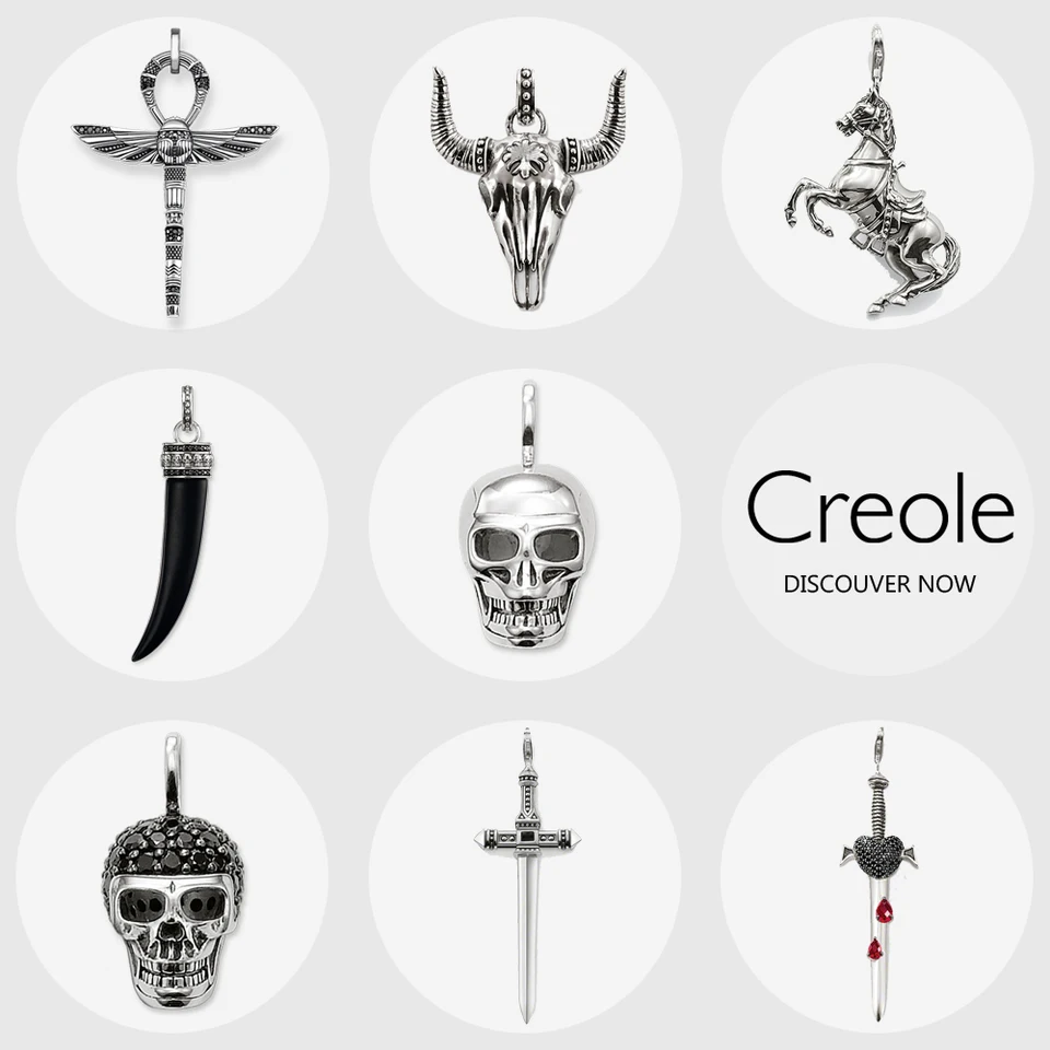 Cross of Life Ankh Bull Horse zub zub lebka náhrdelník, prívesok 2019 Rebel módne šperky 925