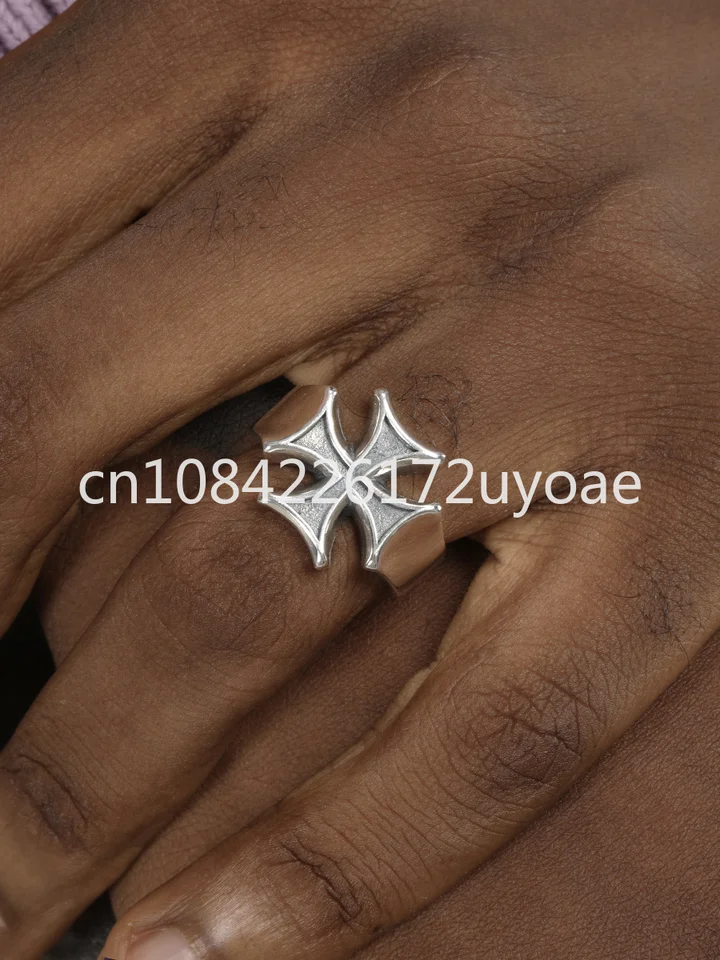 Cross Ring S925 Sterling Silver Vintage Cross Ring pre mužov a ženský hip-hop, európsky a americký retro otvárací prsteň