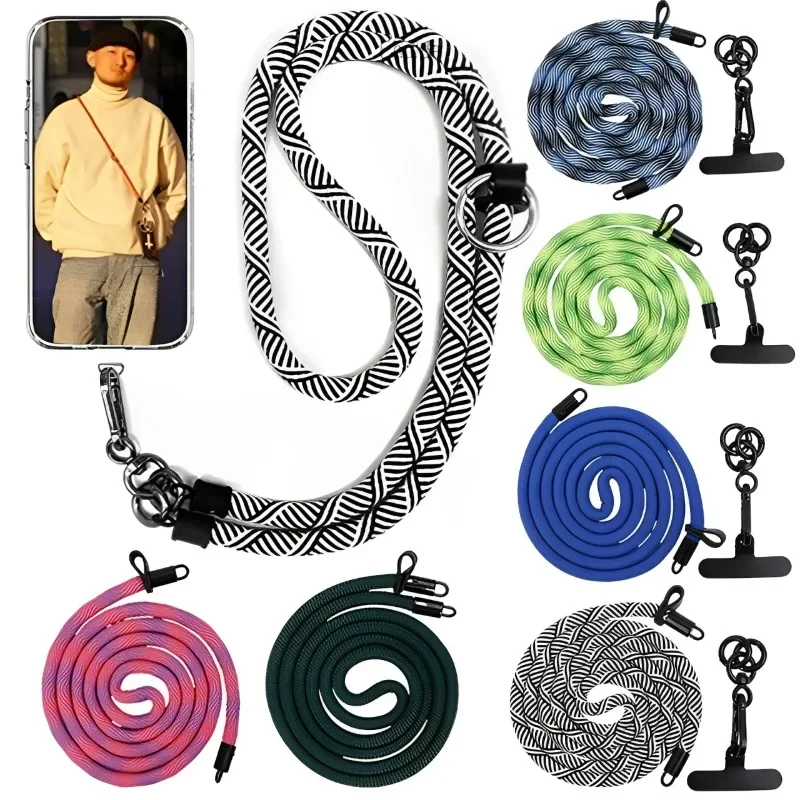 Crossbody Lanyard Reťaz reťazí odnímateľné zavesené lano 120 cm Univerzálny telefón krku na krk na krk s priviazaným nastaviteľným zosilneným
