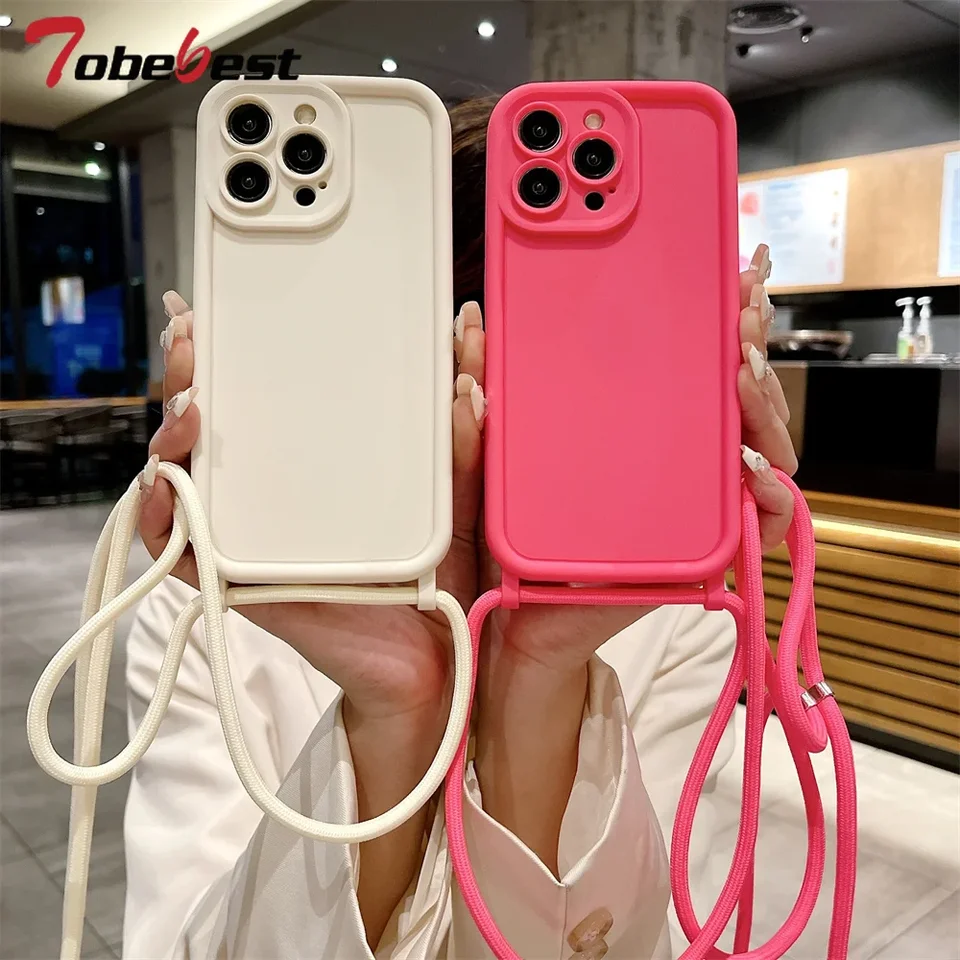 Crossbody nastaviteľné puzdro na lanoprap lanky pre Huawei Honor 200 100 90 80 70 60 Pro Lite Pro Silikone Cover