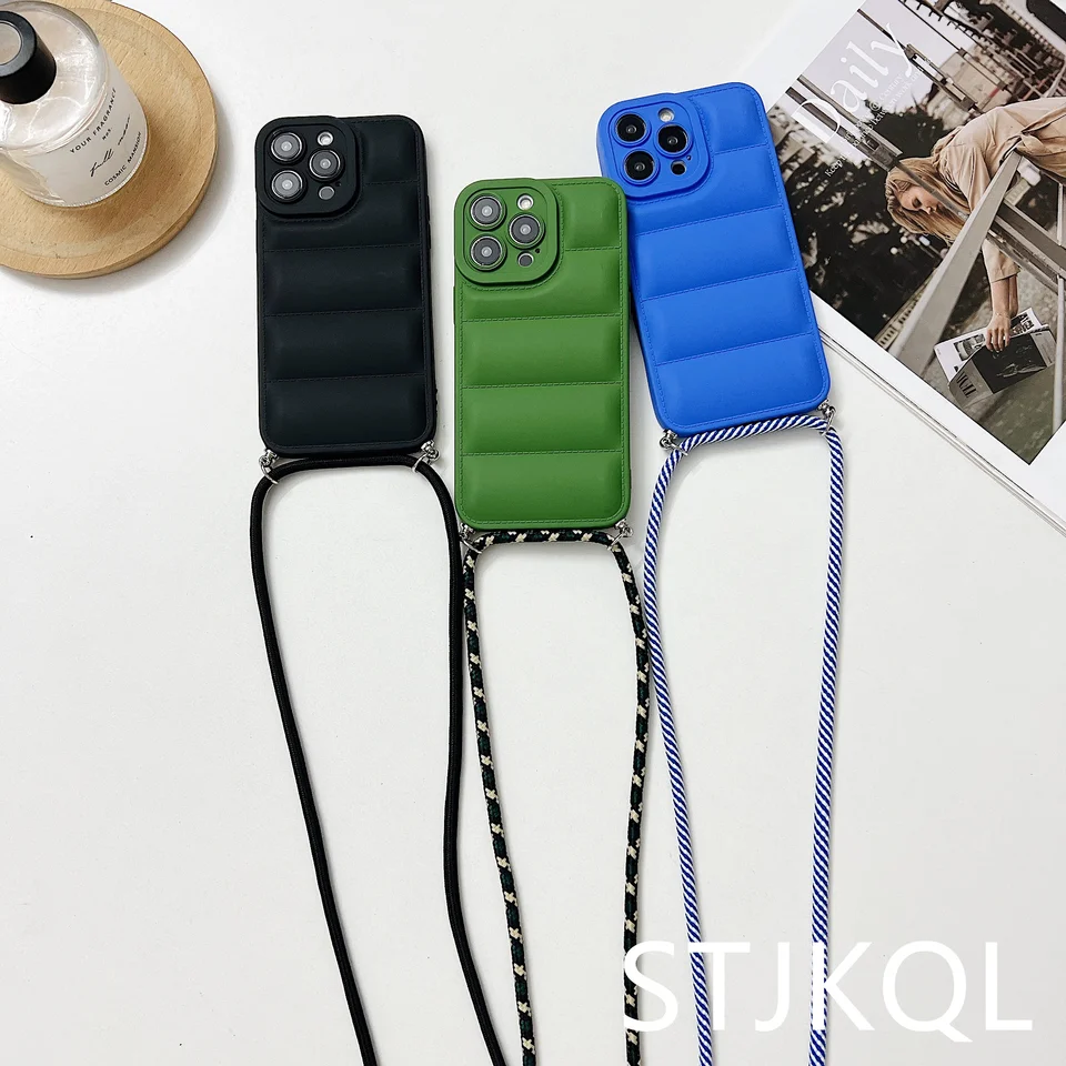 Crossbody náhrdelník popruh šnúrky na telefón pre iPhone 16 15 14 13 12 Pro 11 Max xr x max 8 plus dolu puzdro na telefón