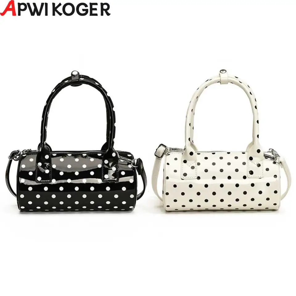 Crossbody taška pre ženy Polka Dot Mini horná rukoväť kabelka PU koža nastaviteľná remienok roztomilý kabelka spojka kabelka pre prácu
