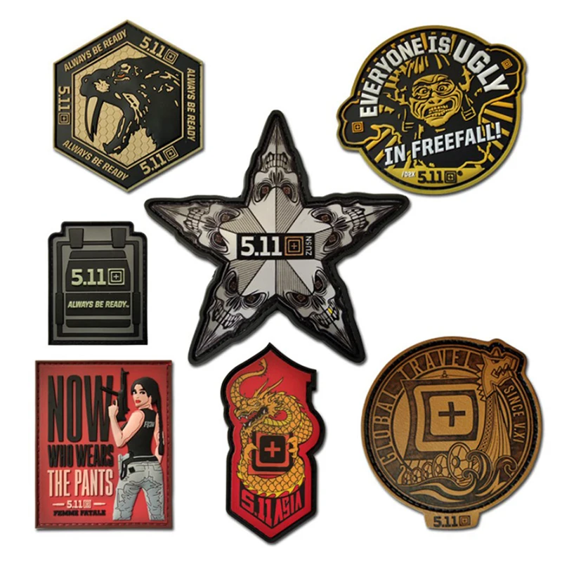 CrossFit 5.11 Vojenské PVC taktické záplaty vyšívacie znaky EMBLEM APLICE ŽELEZNIČNÉ NA DIY STRECTIKY PRE KAPICKÝ KAJET BACKpack
