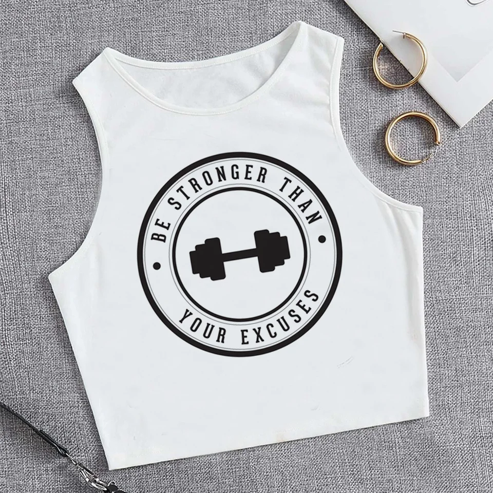 CrossFit Fitness Tank Top estetická gotická počítačová plodina Y2K Top ženský gotický hippie yk2 manga orezaný tričko orezaný