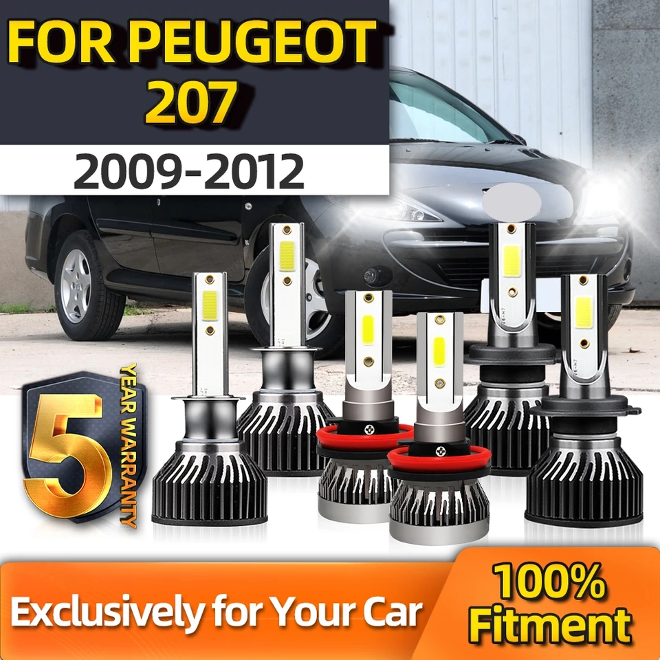 Crossfox Brightness Car Lamps Kit White 6x 110W 15000 lm 12V 6000K CSP Chip High Low H7 H1 FOG LAMP H11 pre Peugeot 207 2009-2012