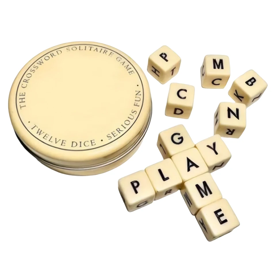Crossword Solitaire Dice Game Creative Game Angličtina Letter Dice Prenosná pravopisná hra pre deti a dospelých Fun Family Game
