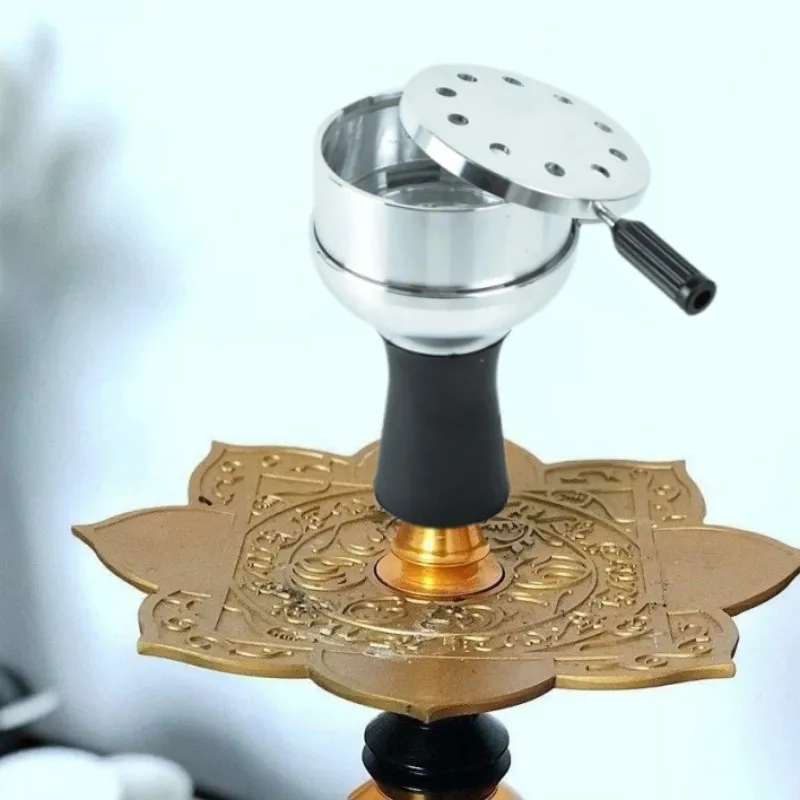 Crusher Arab Shisha Hookah Metal Bowl Set držiak na drevené uhlie so systémom riadenia tepla tepla chicha pre fajčenie doplnkov