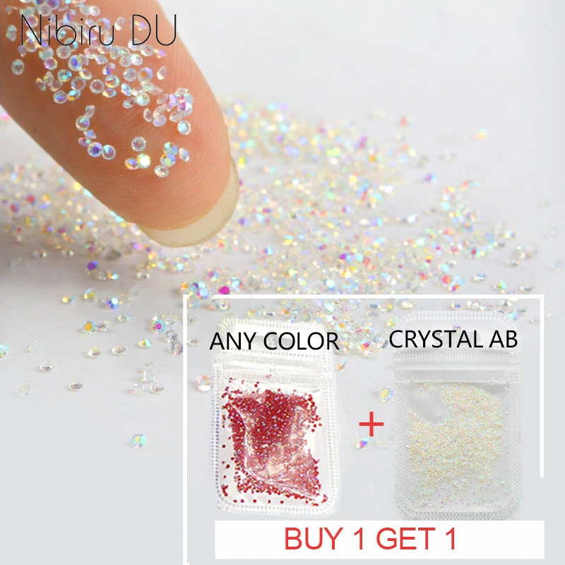 Crystal 1,1 mm na nechty kamienok na nechty Crystal Shining Clear AB Micro kamienky pre 3D nechty dekorácie Art Manikure Tools