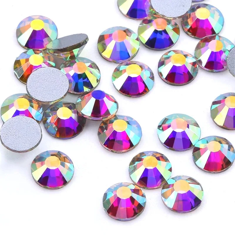 Crystal AB sklenené dekorácie na nechty na nechty SS3 SS4 SS5 SS6 SS8 SS10 SS16 SS20 SS30 SS34 SS50 NOT HOTFIX SHOPONESTONES