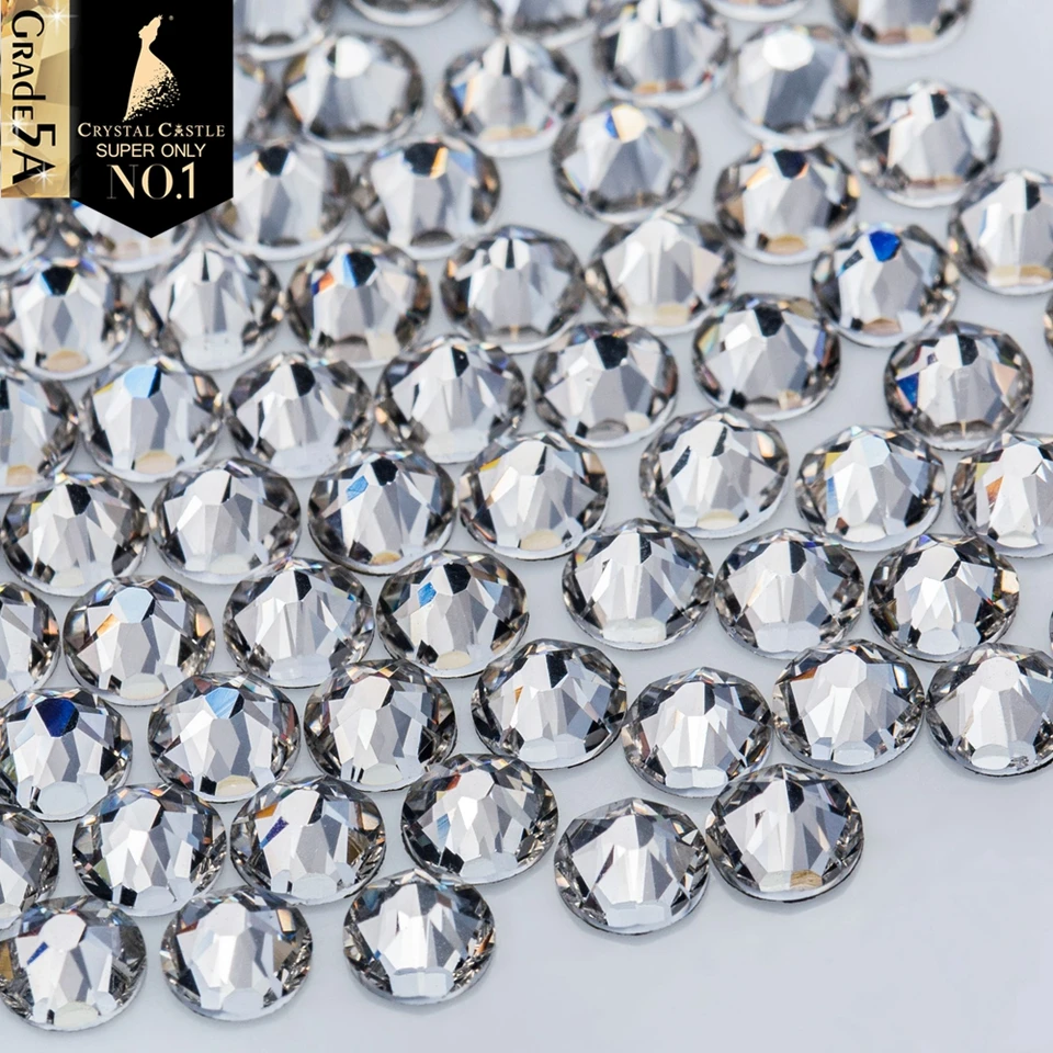 Crystal Castle Smienky Hot Fix Best 5a oblečenie Strass Hotfix Back Glue White AB Stones a kryštály DIY kamienok pre topánky