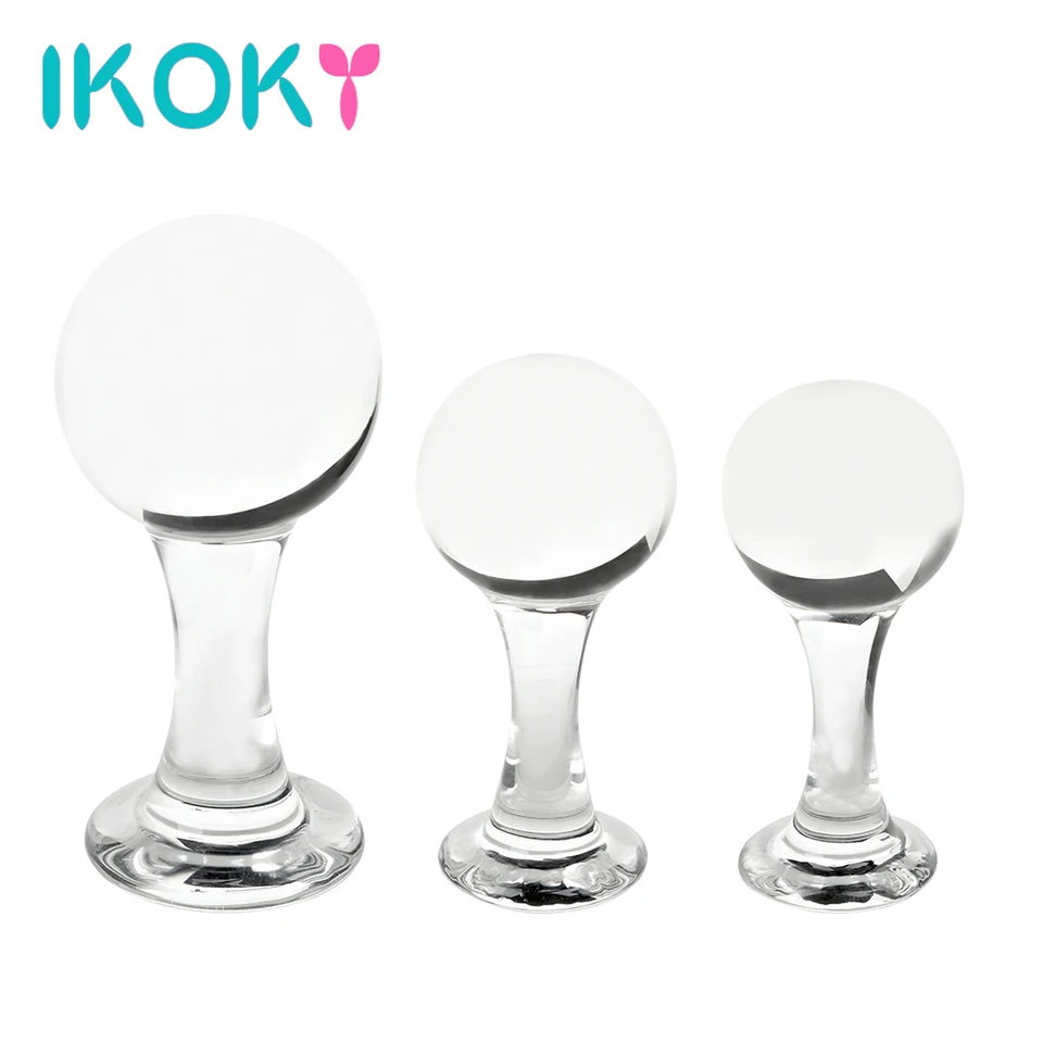 Crystal Glass 45-60 mm plužnícke hračky zadku pre ženy Vaginálne gule Men Masager masager anus dilator sexuálne hry dospelých 18 erotické