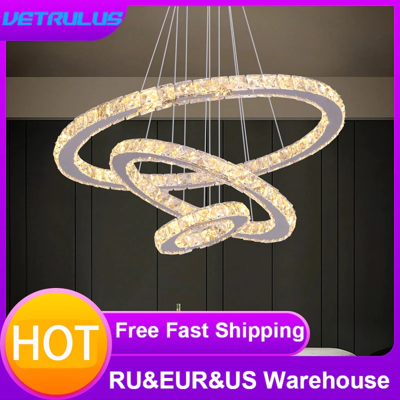 Crystal LED krúžky závesné svetlá